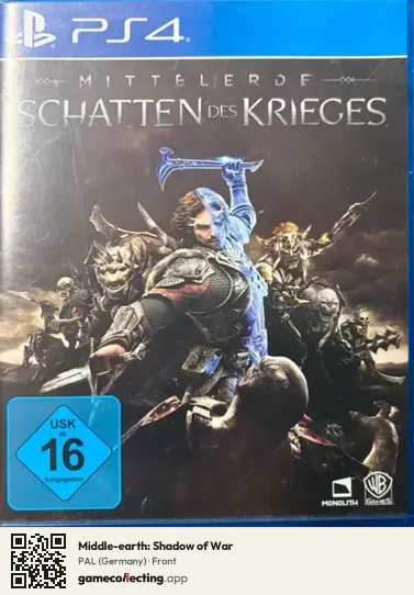 Middle-earth: Shadow of War PlayStation 4, Germany box front