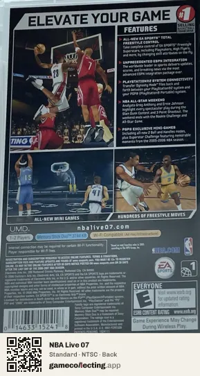 NBA Live 07 PlayStation Portable, NTSC box back