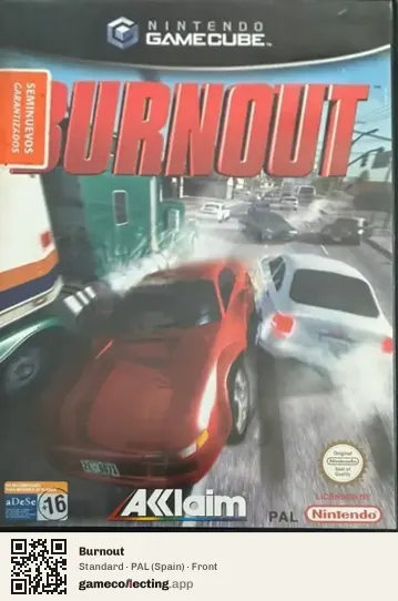 Burnout Nintendo GameCube, Spain box front