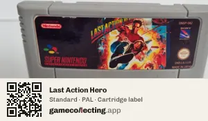 Last Action Hero Super Nintendo Entertainment System, PAL cartridge label