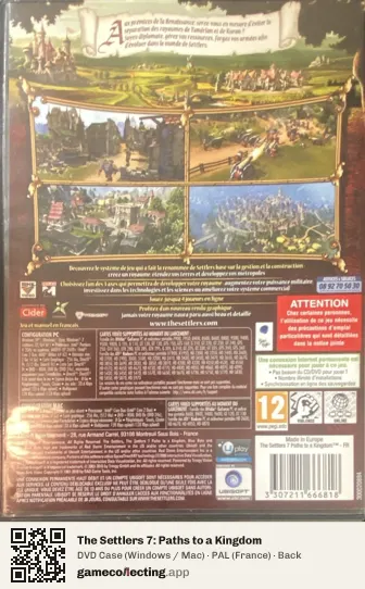 The Settlers 7: Paths to a Kingdom Computer, France box back