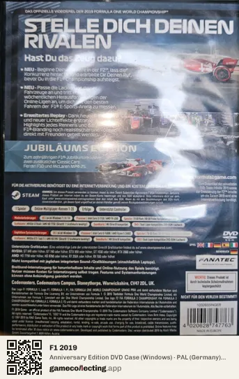 F1 2019 Computer, Germany box back