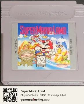 Super Mario Land Game Boy, NTSC cartridge label