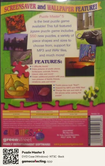 Puzzle Master 5 Computer, NTSC box back