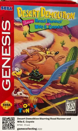 Desert Demolition Starring Road Runner and Wile E. Coyote Sega Mega Drive / Genesis, NTSC box front