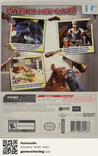 Ratatouille Nintendo Wii, NTSC box back