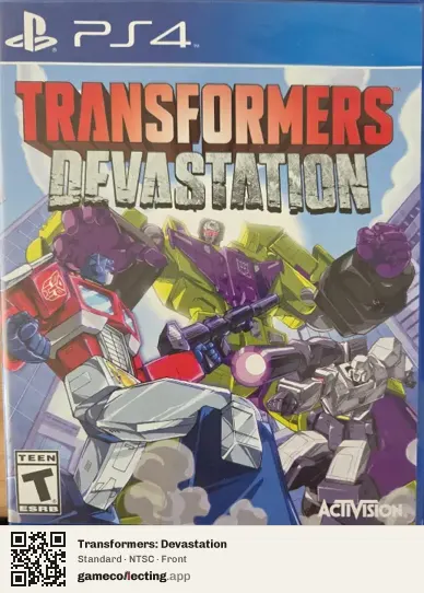 Transformers: Devastation PlayStation 4, NTSC box front