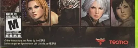Dead or Alive 5 Ultimate, the ESRB box on its front