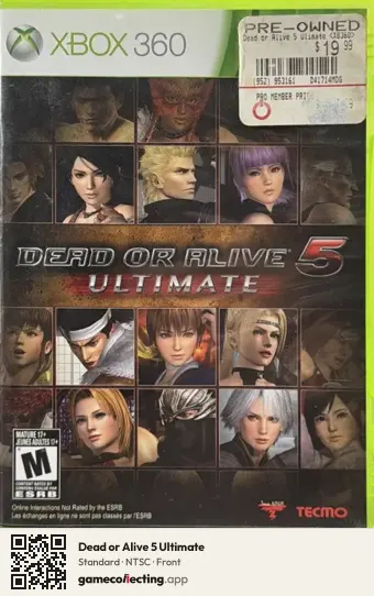 Dead or Alive 5 Ultimate Xbox 360, NTSC box front