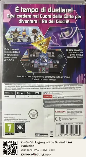 Yu-Gi-Oh! Legacy of the Duelist: Link Evolution Nintendo Switch, Italy box back