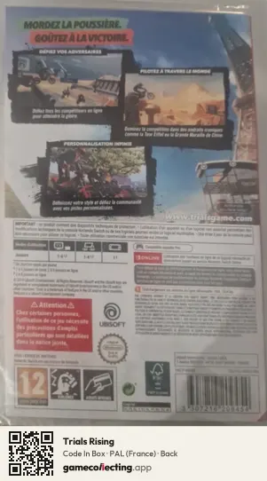 Trials Rising Nintendo Switch, France box back