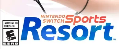 Nintendo Switch Sports Resort, the ESRB box on its front