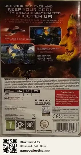 Sturmwind EX Nintendo Switch, PAL box back