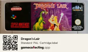 Dragon's Lair Super Nintendo Entertainment System, PAL cartridge label