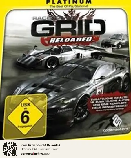 Race Driver: GRID: Reloaded PlayStation 3, Germany box front