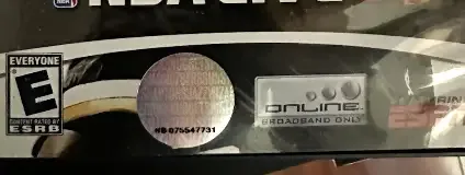 NBA Live 08, the ESRB box on its front