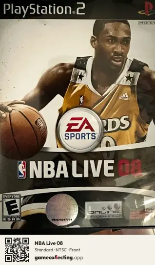 NBA Live 08 PlayStation 2, NTSC box front