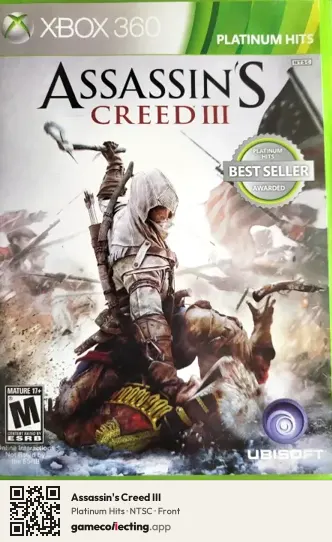 Assassin's Creed III Xbox 360, NTSC box front