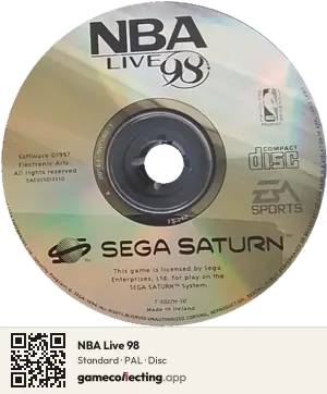 NBA Live 98 Sega Saturn, PAL disc