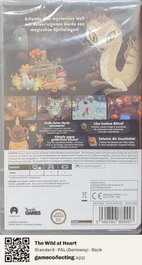 The Wild at Heart Nintendo Switch, Germany box back