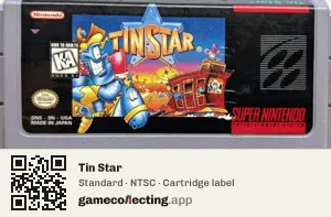 Tin Star Super Nintendo Entertainment System, NTSC cartridge label