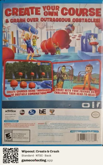 Wipeout: Create & Crash Nintendo Wii U, NTSC box back