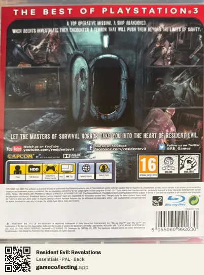 Resident Evil: Revelations PlayStation 3, PAL box back