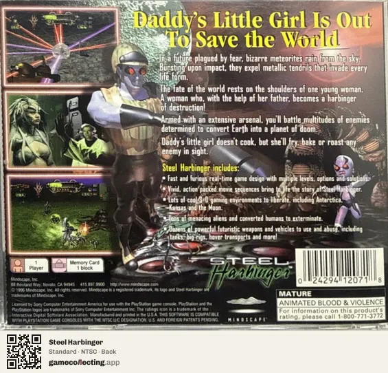 Steel Harbinger PlayStation, NTSC box back