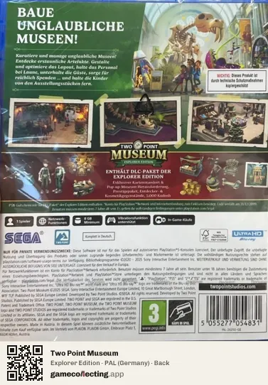 Two Point Museum PlayStation 5, Germany box back