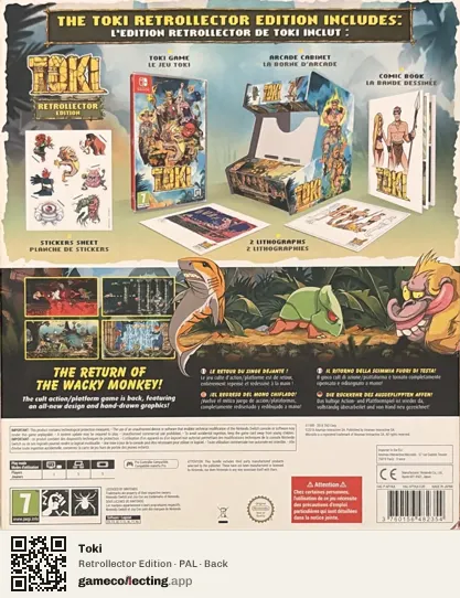 Toki Nintendo Switch, PAL box back
