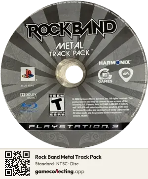 Rock Band Metal Track Pack PlayStation 3, NTSC disc