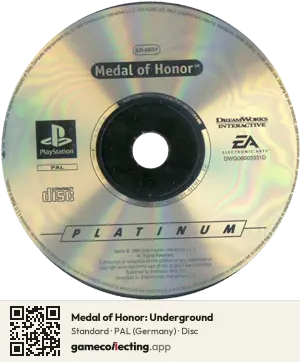 Medal of Honor: Underground PlayStation, PAL disc