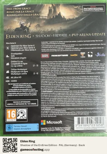 Elden Ring Xbox Series X, Germany box back