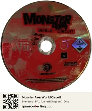 Monster 4x4: World Circuit Nintendo Wii, PAL disc