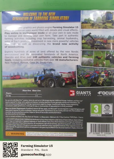 Farming Simulator 15 Xbox One, PAL box back