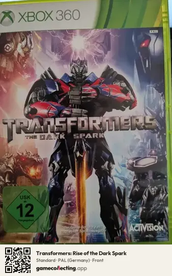 Transformers: Rise of the Dark Spark Xbox 360, Germany box front