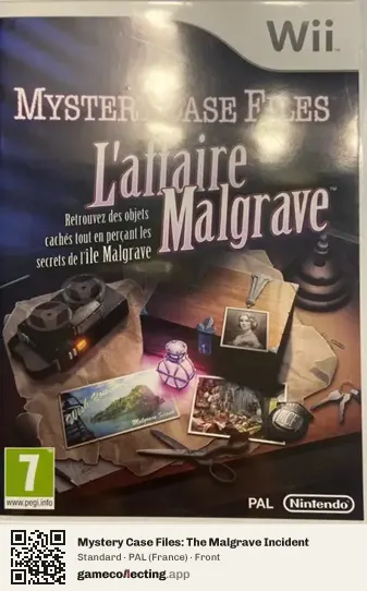 Mystery Case Files: The Malgrave Incident Nintendo Wii, France box front