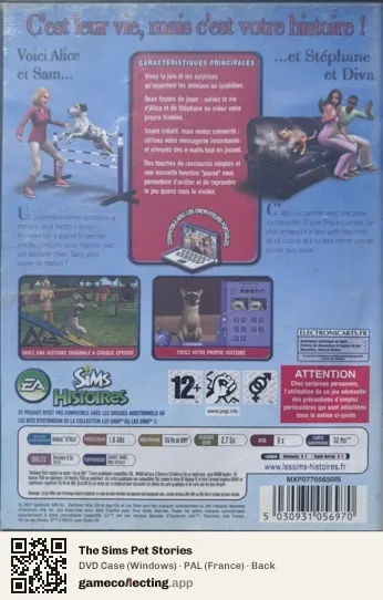 The Sims Pet Stories Computer, France box back