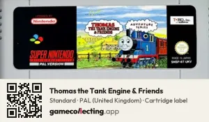 Thomas the Tank Engine & Friends Super Nintendo Entertainment System, PAL cartridge label