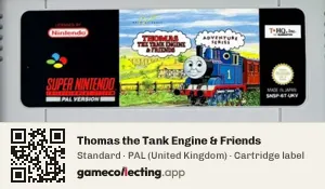 Thomas the Tank Engine & Friends Super Nintendo Entertainment System, PAL cartridge label