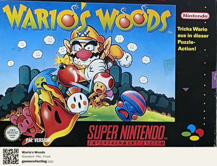Wario's Woods Super Nintendo Entertainment System, PAL box front