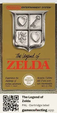 The Legend of Zelda Nintendo Entertainment System, PAL cartridge label