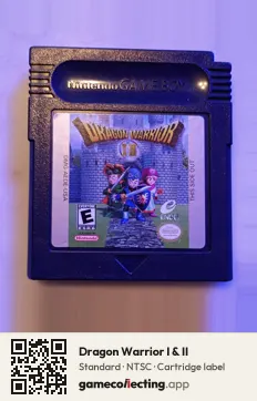 Dragon Warrior I & II Game Boy Color, NTSC cartridge label