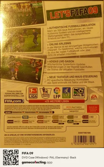 FIFA 09 Computer, Germany box back
