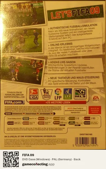 FIFA 09 Computer, Germany box back
