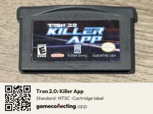Tron 2.0: Killer App Game Boy Advance, NTSC cartridge label
