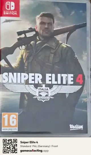 Sniper Elite 4 Nintendo Switch, Germany box front