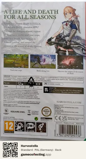 Harvestella Nintendo Switch, Germany box back