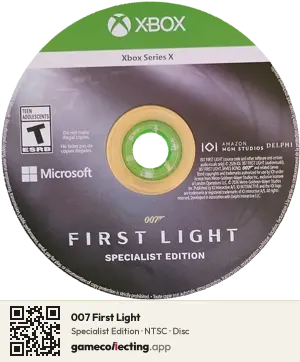007 First Light Xbox Series X, NTSC disc