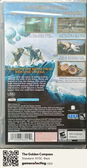 The Golden Compass PlayStation Portable, NTSC box back